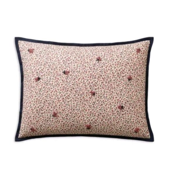 Ralph Lauren 10003B Maye Blossom Decorative throw Pillow 15 X 20 Pink Navy Blue - Picture 1 of 8